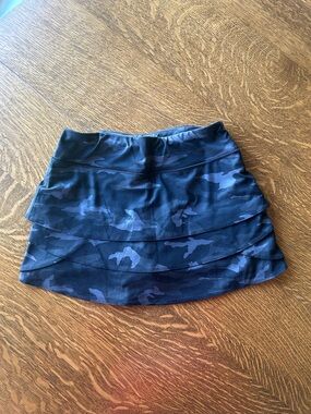 Athleta Black Camouflage Layered Mini Skirt